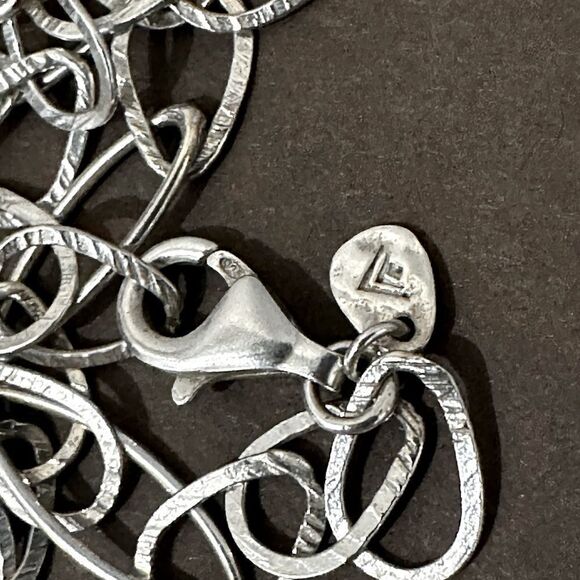 Silpada Retired N2109 “In the Loop” Necklace 31” long. Hammered Chain Links - Picture 11 of 11